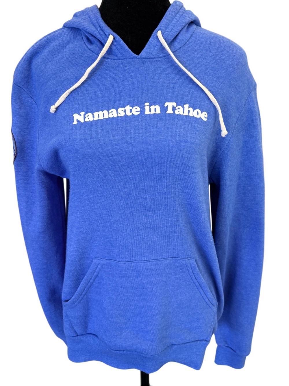 Blue "Namaste in Tahoe" Pullover Hoodie - Size Small